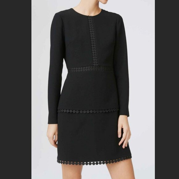 Club Monaco Terrona Dress Black Dress long sleeves size 6 - Picture 1 of 3